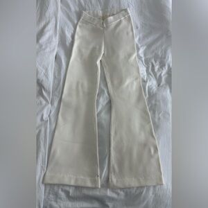 Monday Swimwear cream knit flared pants: